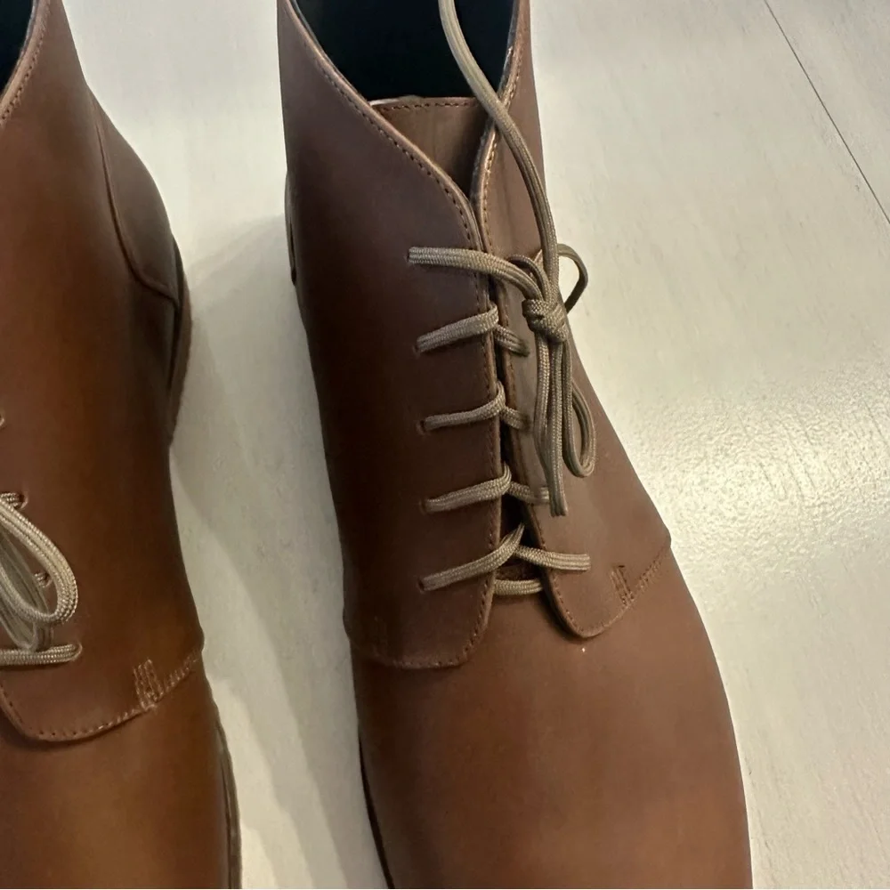 Nisolo Men's Everyday Chukka Lace-Up Boots in Brown Leather Sz 12 NIB